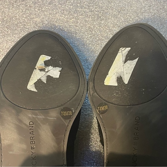 Lucky Brand Womans LP Folley Booties Size 7.5 38 Black Suede Leather Pull on - Picture 9 of 11